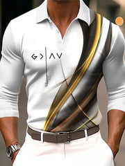 Men's Cross Print Casual Long Sleeve Top