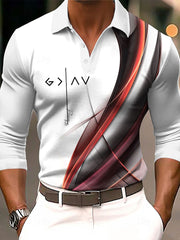 Men's Cross Print Casual Long Sleeve Top