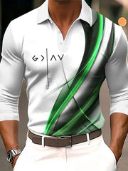 Men's Cross Print Casual Long Sleeve Top