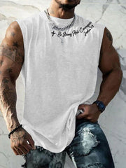 Men's Be Strong And Courageous Printed Vest