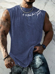 Men's Be Strong And Courageous Printed Vest