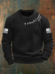 Men's Be Strong And Courageous Crew Neck Sweatshirt