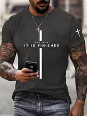 Men's It Is Finished Printed Casual T-shirt