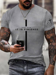 Men's It Is Finished Printed Casual T-shirt