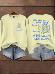 Women's Jesus Lemonade Print Casual Sweatshirt
