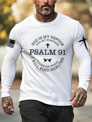Men's God Is My Refuge And My Fortress Long Sleeve T-shirt