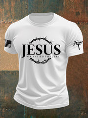 Men's Men's Jesus Faith Cross Print Casual Short Sleeve T-shirt
