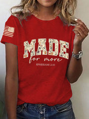 Women's Made for More Ephesians 2:10 Faith Cross Short Sleeve T-Shirt