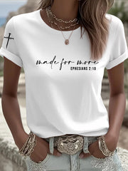 Women's Made for More Ephesians 2:10 Faith Cross Short Sleeve T-Shirt