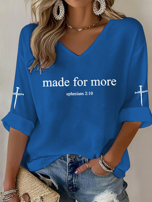 Women's Made for More Ephesians 2:10 Faith Cross Waffle T-shirt