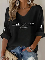 Women's Made for More Ephesians 2:10 Faith Cross Waffle T-shirt