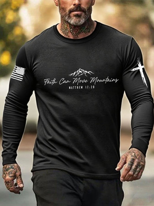 Men's Faith Can Move Moutains Long Sleeve T-shirt