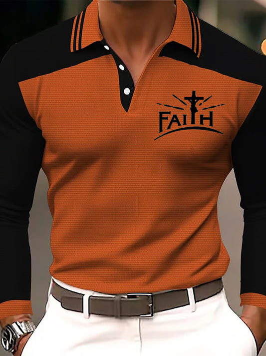 Men's Faith Cross Printed Long Sleeve Top