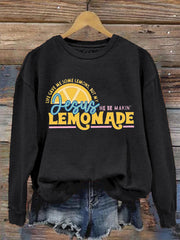 Women's Jesus Lemonade Print Casual Sweatshirt