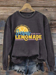 Women's Jesus Lemonade Print Casual Sweatshirt