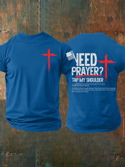 Men's Need Prayer Tap My Shoulder Short-sleeved T-shirt