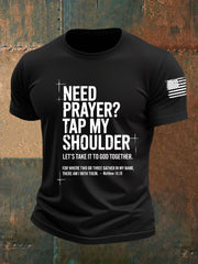 Men's Need Prayer Tap My Shoulder Short-sleeved T-shirt