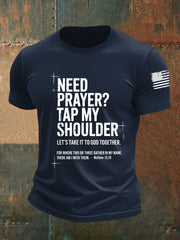 Men's Need Prayer Tap My Shoulder Short-sleeved T-shirt