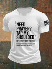Men's Need Prayer Tap My Shoulder Short-sleeved T-shirt