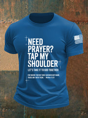 Men's Need Prayer Tap My Shoulder Short-sleeved T-shirt