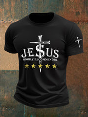 Men's Jesus Highly Recommended Printed Casual T-shirt