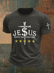 Men's Jesus Highly Recommended Printed Casual T-shirt