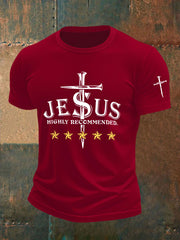 Men's Jesus Highly Recommended Printed Casual T-shirt