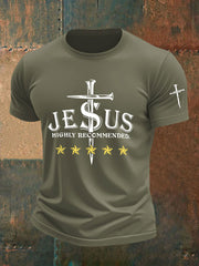 Men's Jesus Highly Recommended Printed Casual T-shirt