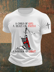 Men's A Man Of Faith Printed Casual T-shirt