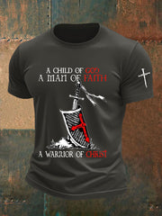 Men's A Man Of Faith Printed Casual T-shirt