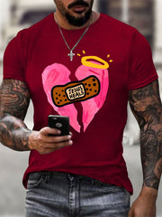 Men's Jesus Heals Print Casual T-shirt