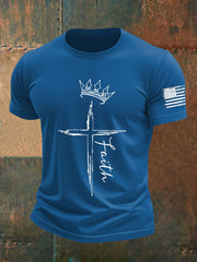 Men's Faith Cross Crown Short Sleeve T-shirt