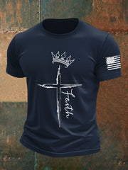 Men's Faith Cross Crown Short Sleeve T-shirt