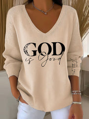Women's God Is Good All The Time Casual Long-Sleeve Top