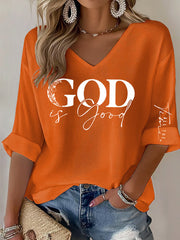 Women's God is Good All the Time Casual Long-Sleeve Top