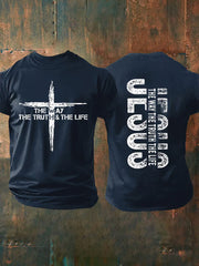 Men's Jesus The Way The Truth The Life Casual Faith Short Sleeve T-Shirt