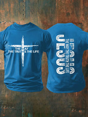 Men's Jesus The Way The Truth The Life Casual Faith Short Sleeve T-Shirt