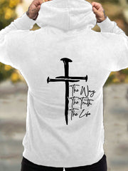 Men's Jesus The Way The Truth The Life Printed Casual Hoodie