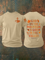 Men's God On The Mountain Is God In The Vallaey Short-sleeved T-shirt