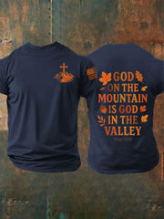 Men's God On The Mountain Is God In The Vallaey Short-sleeved T-shirt