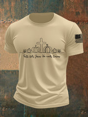 Men's Fall For Jesus He Never Leaves Short-sleeved T-shirt