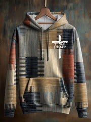 Men's Faith Cross Oversized Drop-Shoulder Hoodie