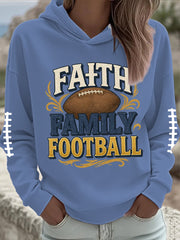 Women's Faith Family Football Sweatshirt