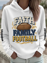 Women's Faith Family Football Sweatshirt