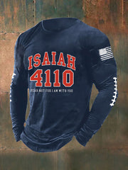 Men's Isaiah 4110 Fear Not For I Am With You Football Long Sleeve T-shirt