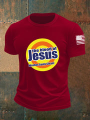 Men's The Blood Of Jesus Washes Souls Clean Short-sleeved T-shirt