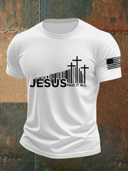 Men's Bible Verse Jesus Paid It All  Cross Short Sleeve T-shirt
