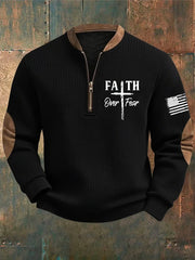 Men's Faith Over Fear Cross Printed Casual Top