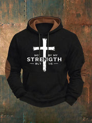 Men's Not By My Strength But His Printed Casual Hoodie