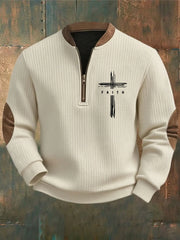 Men's Faith Cross Printed Casual Sweatshirt